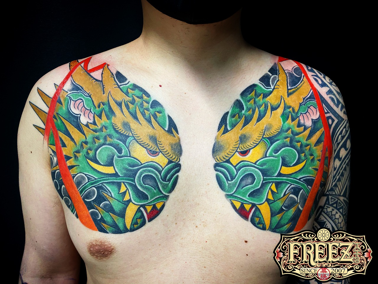 正面龍の刺青irezumi【千葉幕張タトゥーtattoo】 | 千葉タトゥーは千葉市花見川区幕張本郷のFREE:Z TATTOO｜フリーズタトゥー。