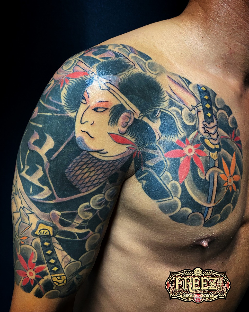 新選組、斎藤一の刺青irezumi【千葉幕張タトゥーtattoo】千葉彫亜星 